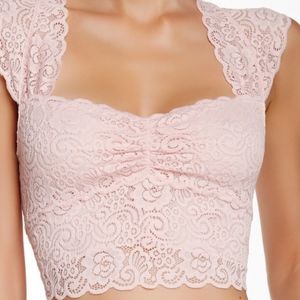Free People Pink Lace Top